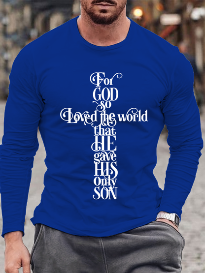 For God So Loved The World Christian Cotton Long Sleeve T-Shirt