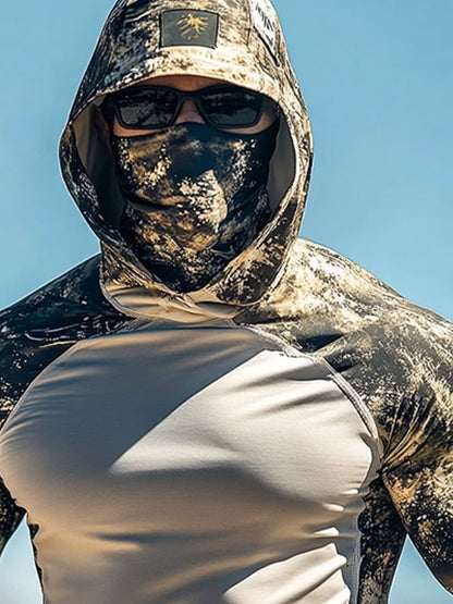 Men's Outdoor Sun Protection Breathable Cool Hooded Sun Protection Long Sleeve Top