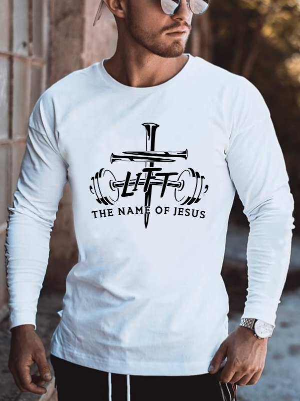 Lift The Name Of Jesus Cotton Long Sleeve T-Shirt