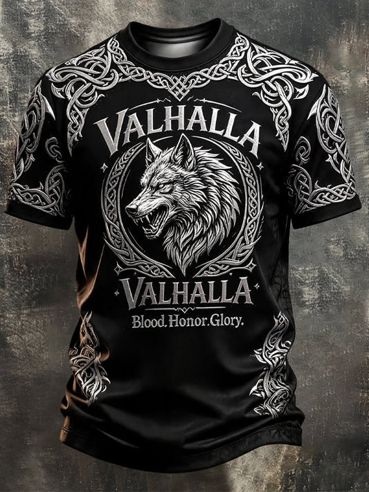 Men's Vintage Viking-Print T-Shirt