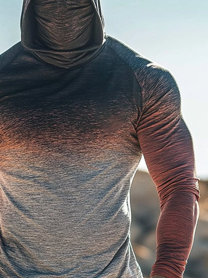 Men's Outdoor Sun Protection Breathable Cool Hooded Sun Protection Long Sleeve Top