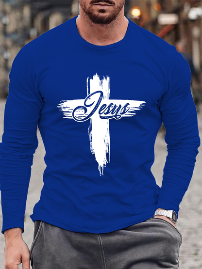 Jesus Cross Christian Cotton Long Sleeve T-Shirt