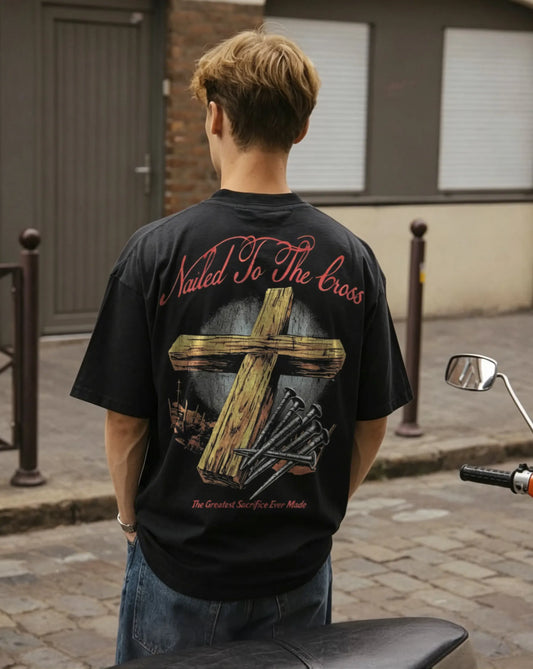 Nailed To The Cross The Greatest Sacrifice Ever Made Printed Men's T-shirt