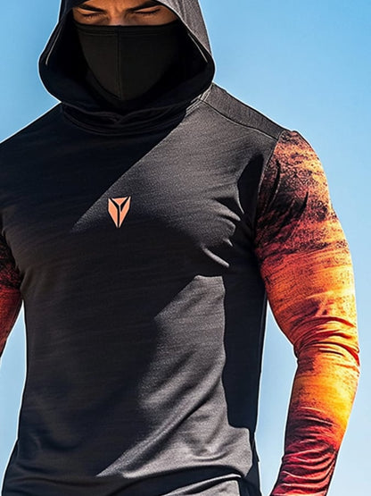 Men's Outdoor Sun Protection Cool Hooded Sun Protection Long Sleeve Top