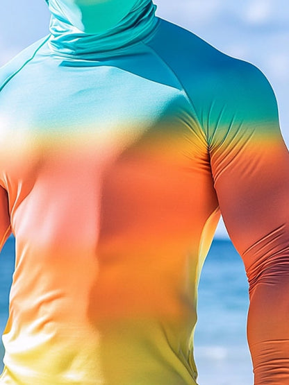 Men's Outdoor Sun Protection Breathable Cool Hooded Sun Protection Long-Sleeved Top