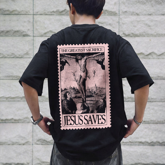 The Greatest Sacrifice Jesus Saves Printed Men's T-shirt