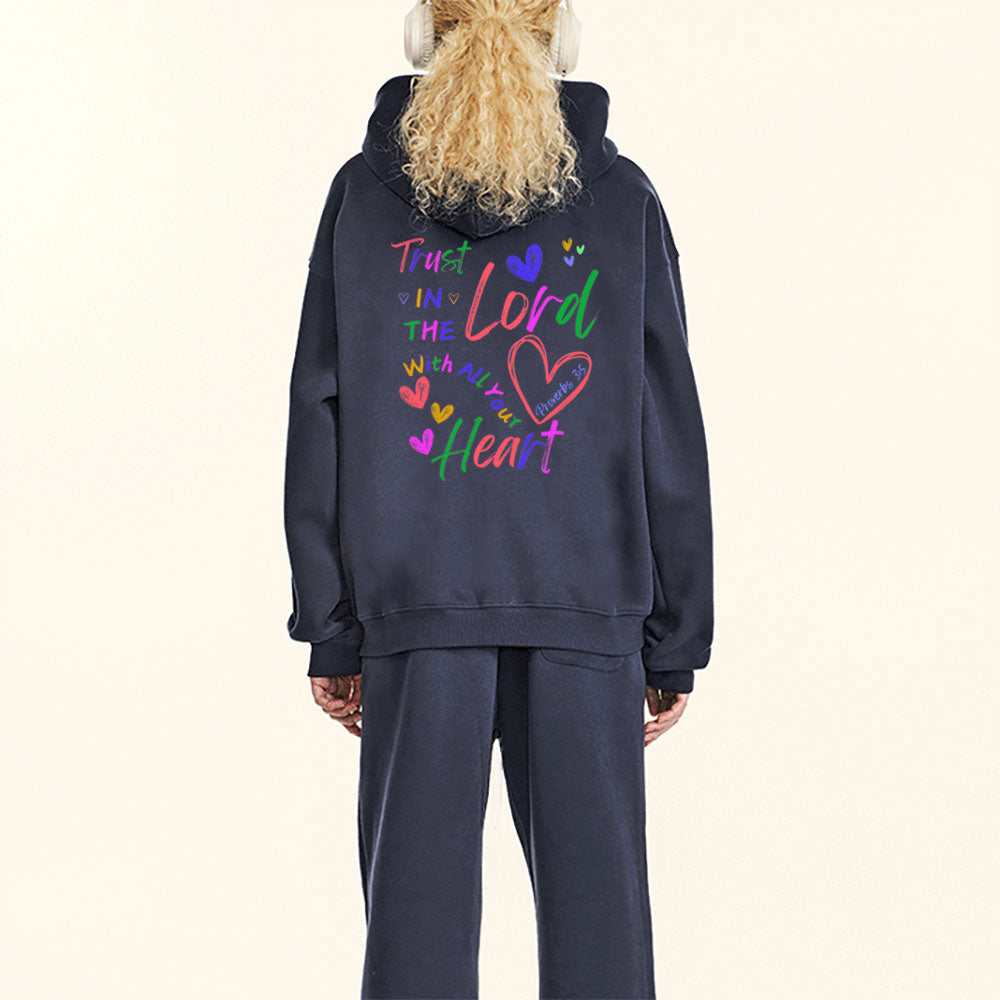Trust In The Lord With All Your Heart Christian Fleece Hoodie Set