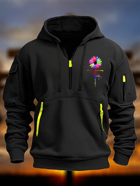 Colorful Sunflower Faith Jesus God Christian Zipper Hoodies