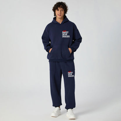 Need Prayer Tap My Shoulder Christian Premium Fleece Hoodie Set