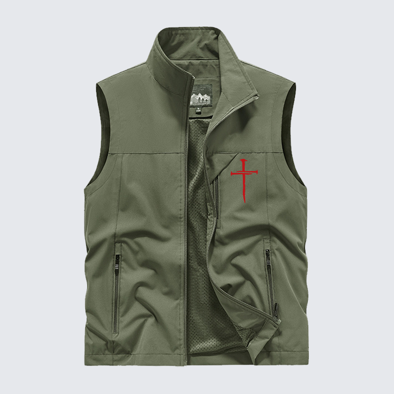 Red Cross Jesus God Christian Outdoor Quick-dry Vest