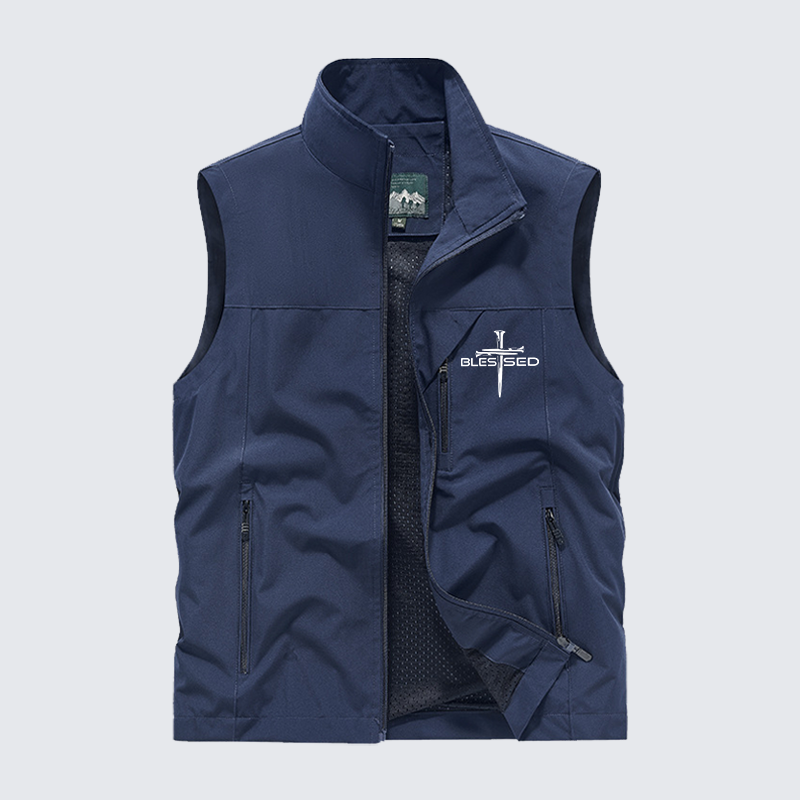 Cross Blessed Jesus God Christian Outdoor Quick-dry Vest