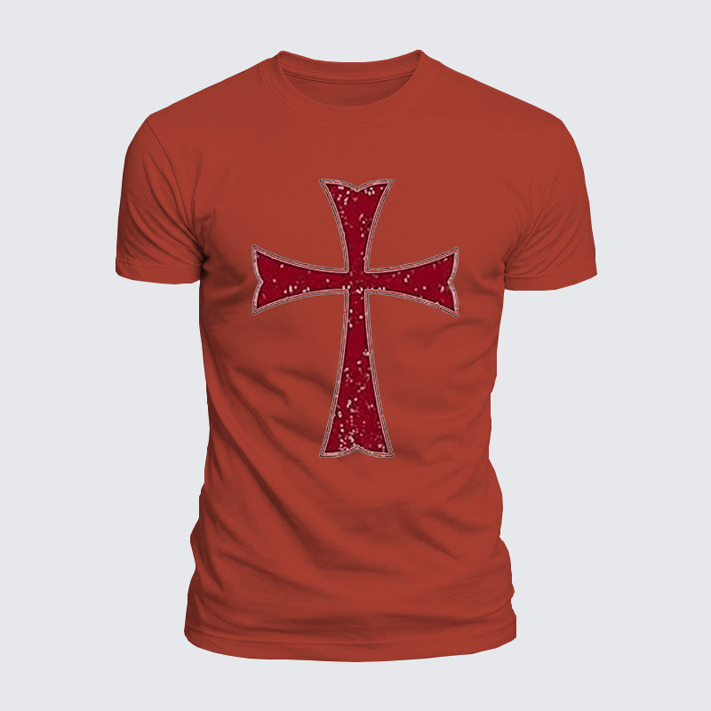 Luxe Mercerized Cotton Tee - Knights Templar Crusader Cross