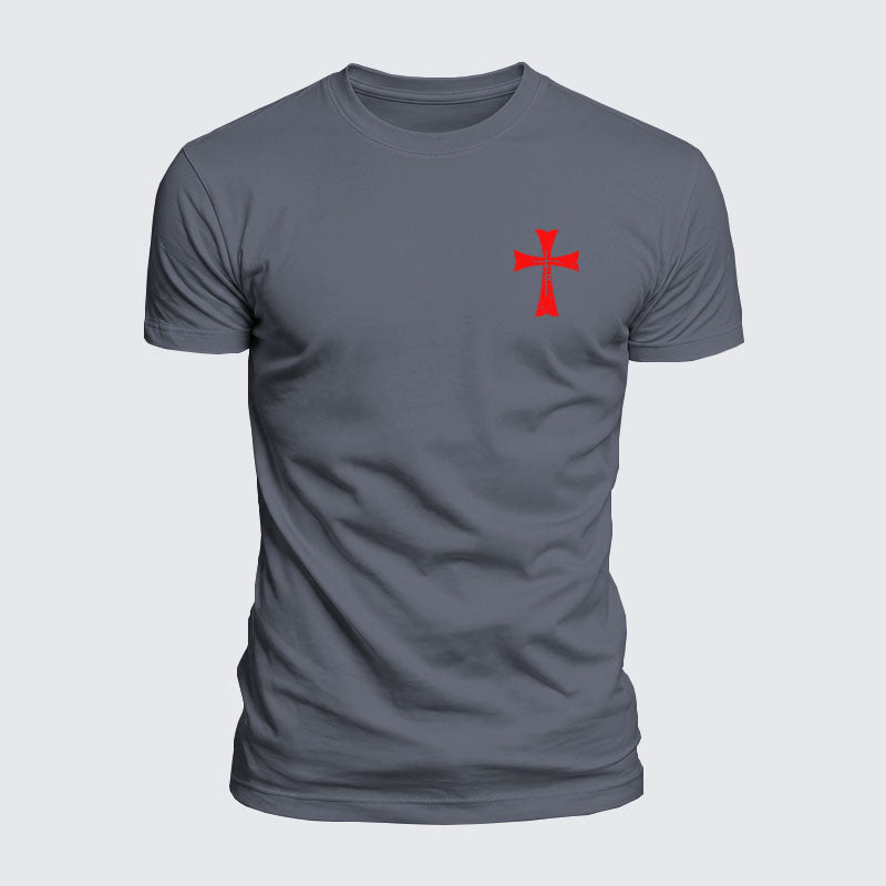 Luxe Mercerized Cotton Tee - Knights Templar Crusader Cross Faith
