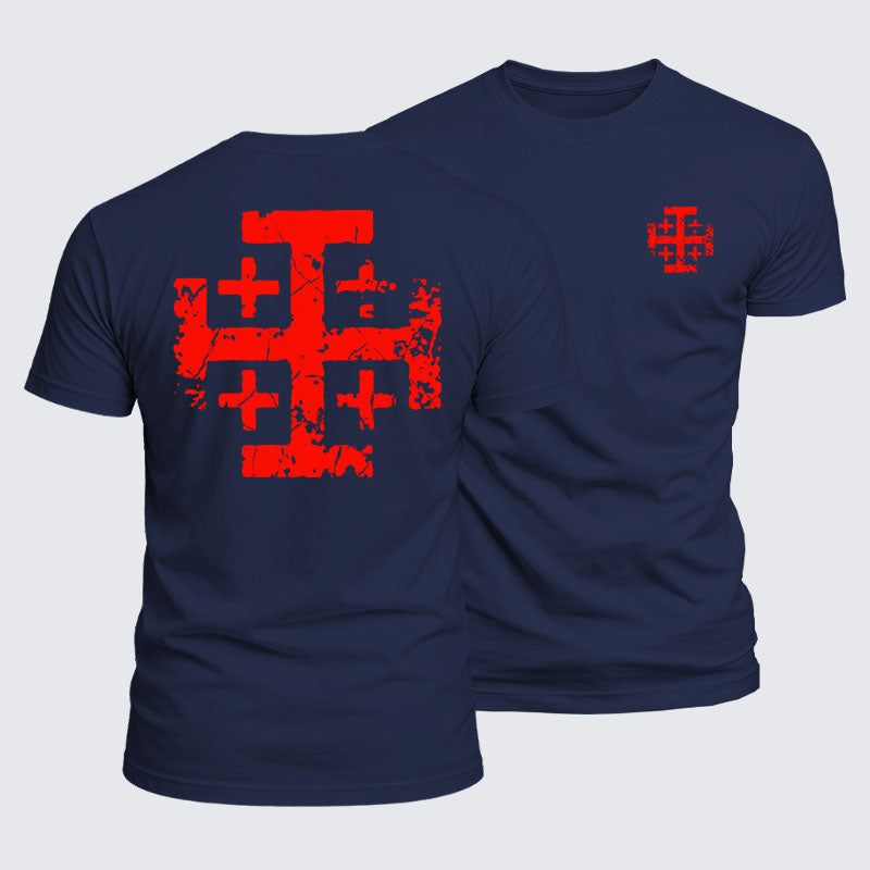 Luxe Mercerized Cotton Tee -  Knights Templar Jerusalem Cross