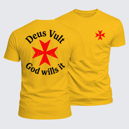 Luxe Mercerized Cotton Tee - Deus Vult: God Wills It