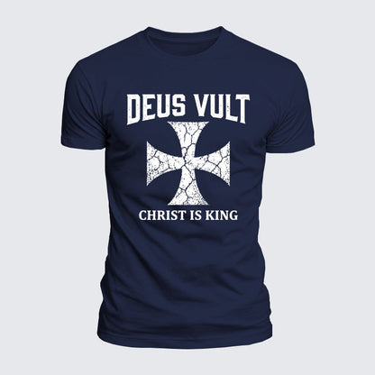 Luxe Mercerized Cotton Tee - Deus Vult Christ Is King