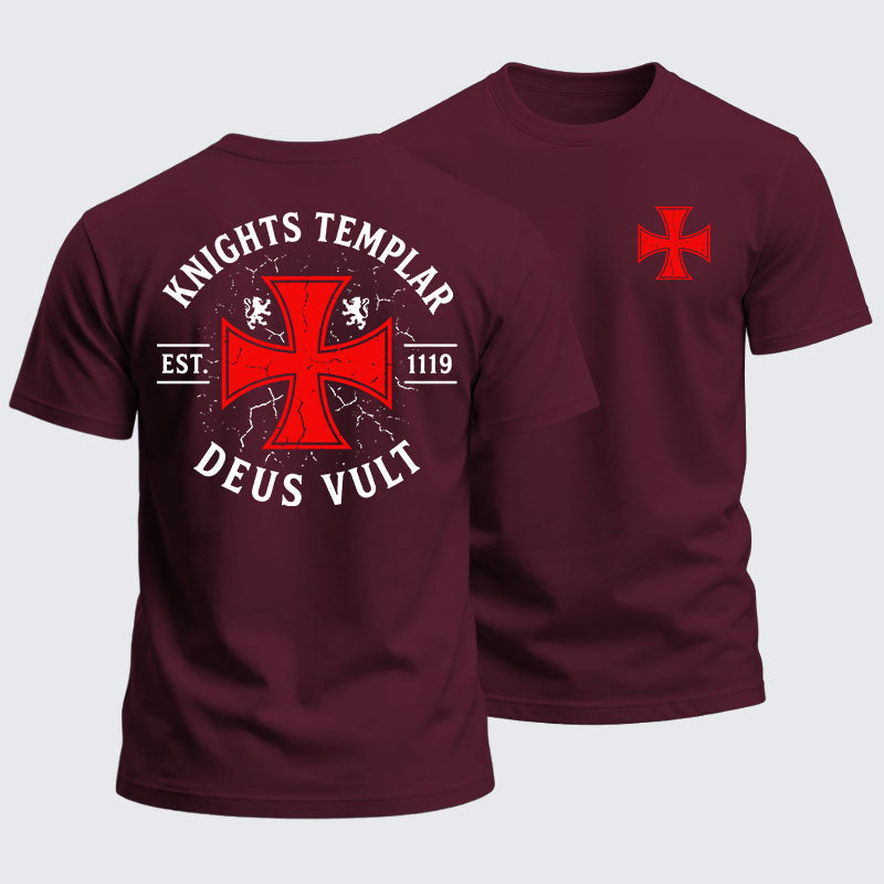 Heavyweight Cotton Tee - Knights Templar Deus Vult