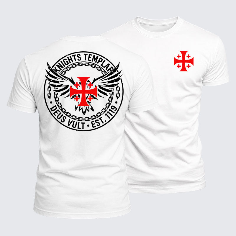 Luxe Mercerized Cotton Tee -  Knights Templar Deus Vult
