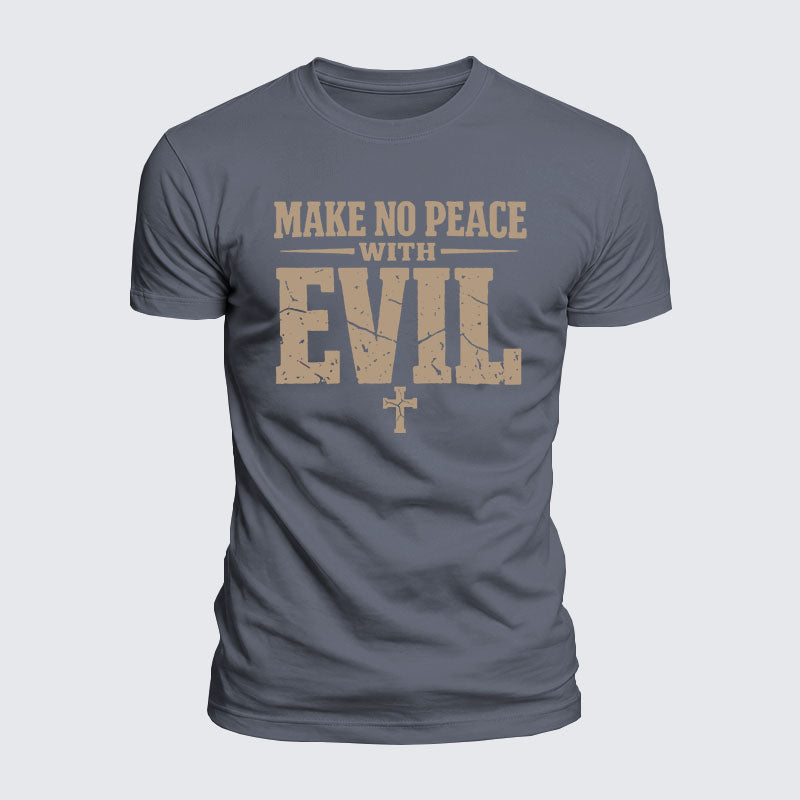 Luxe Mercerized Cotton Tee -  Make No Peace with Evil Knight Templar Jerusalem Cross