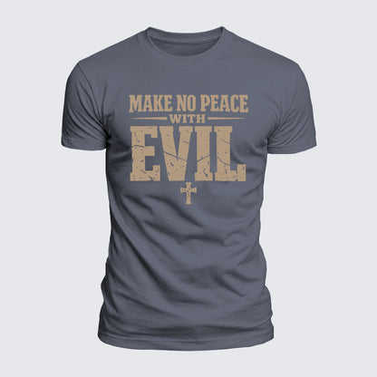 Luxe Mercerized Cotton Tee -  Make No Peace with Evil Knight Templar Jerusalem Cross