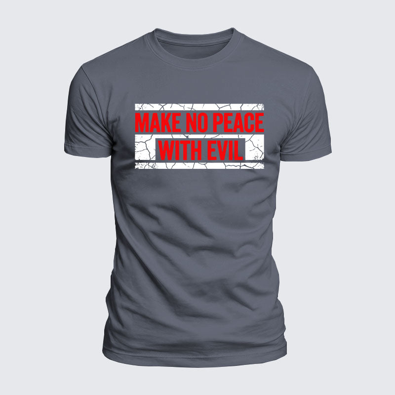 Luxe Mercerized Cotton Tee - Make No Peace with Evil Knight Templar Jerusalem Cross