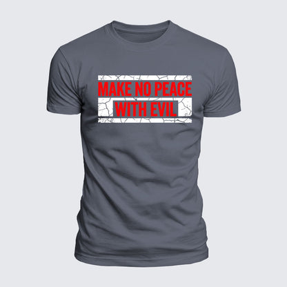 Luxe Mercerized Cotton Tee - Make No Peace with Evil Knight Templar Jerusalem Cross