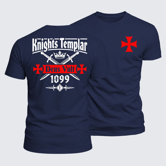 Luxe Mercerized Cotton Tee - Knights Templar Deus Vult