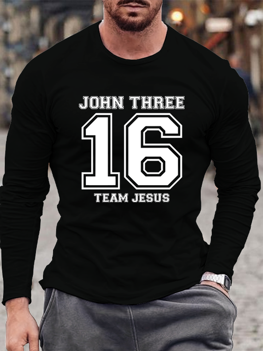 John 3: 16 Christian Cotton Long Sleeve T-Shirt