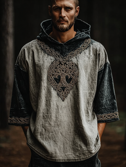Viking Style Inspired Celtic Tree Of Life Totem Printed Unisex Casual Hoodie