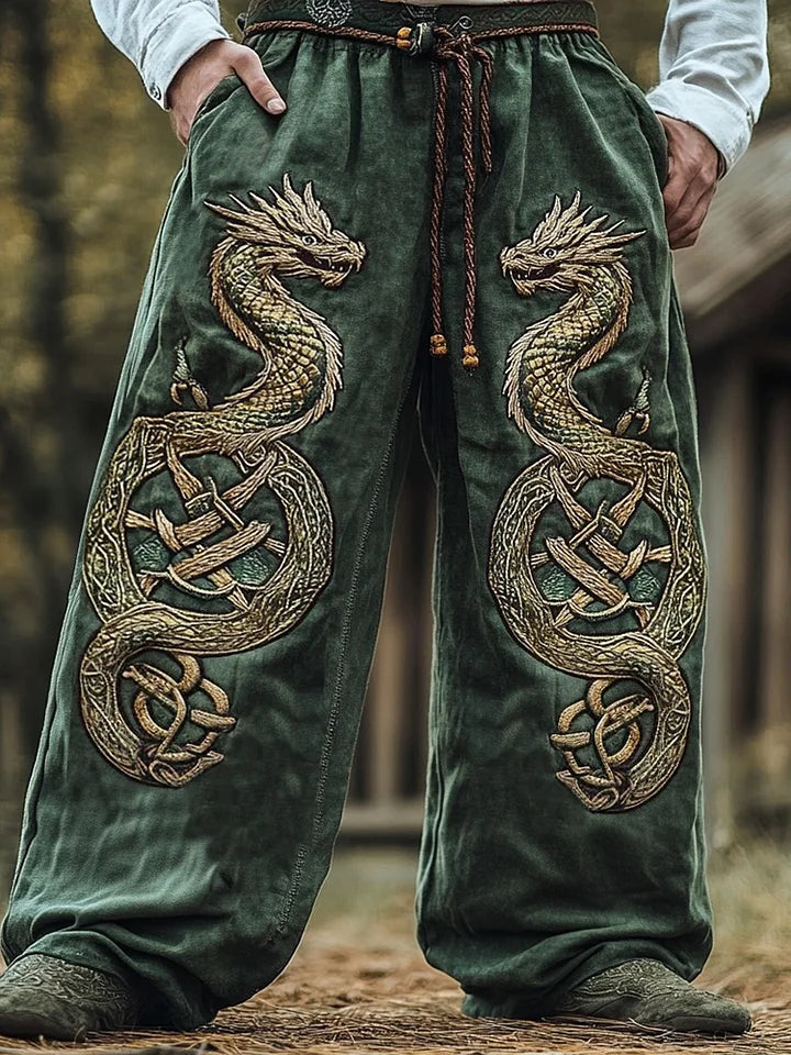 Men's Viking Mythical Vintage Graphics Dragon Sweatpants