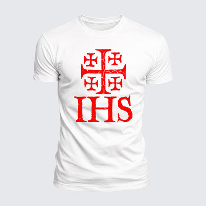 Luxe Mercerized Cotton Tee - Jerusalem Cross