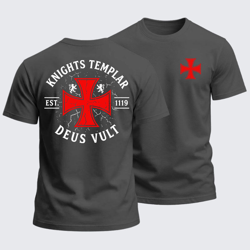 Heavyweight Cotton Tee - Knights Templar Deus Vult