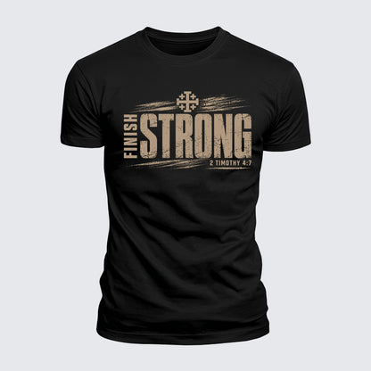 Luxe Mercerized Cotton Tee - Finish Strong 2 Timothy 4:7