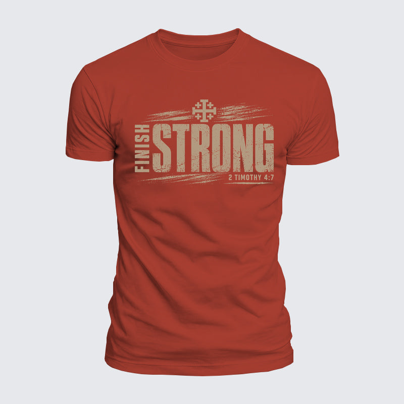 Luxe Mercerized Cotton Tee - Finish Strong 2 Timothy 4:7