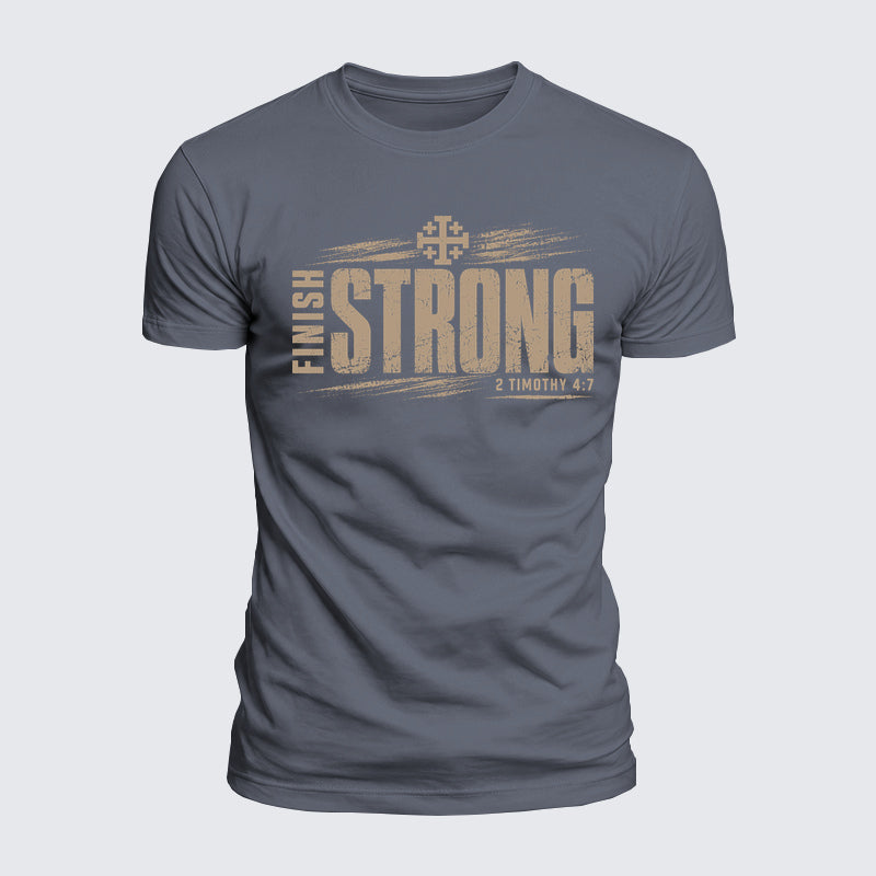 Luxe Mercerized Cotton Tee - Finish Strong 2 Timothy 4:7