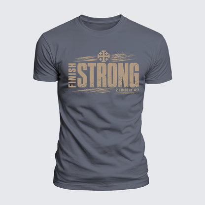 Luxe Mercerized Cotton Tee - Finish Strong 2 Timothy 4:7