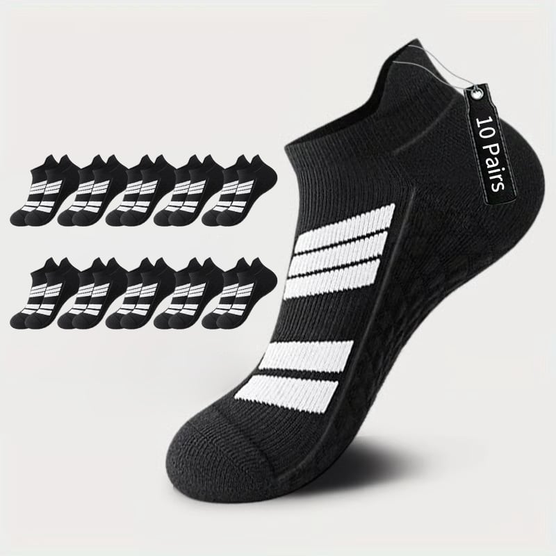 Stay-Put No-Show Sports Socks – （5-10Pairs）