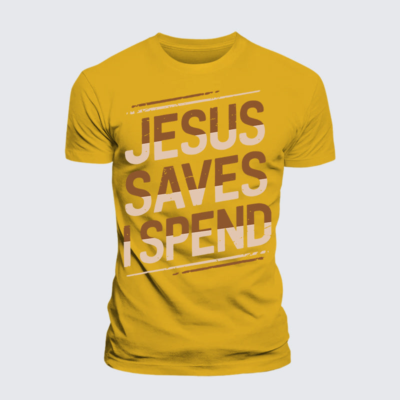 Luxe Mercerized Cotton Tee - Jesus Saves I Spend
