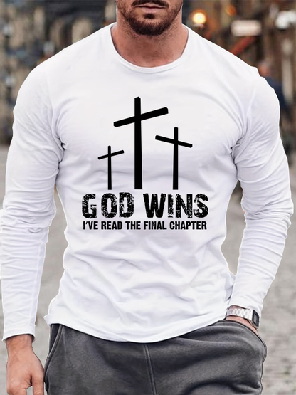 God Wins I've Read the Final Chapter Christian Cotton Long Sleeve T-Shirt
