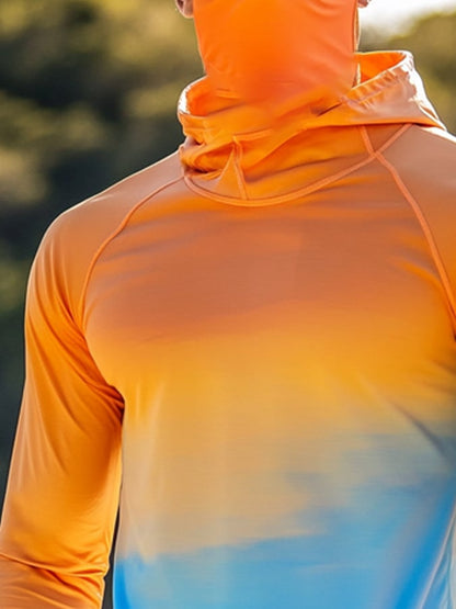 Men's Outdoor Sun Protection Breathable Cool Hooded Sun Protection Long Sleeve Top
