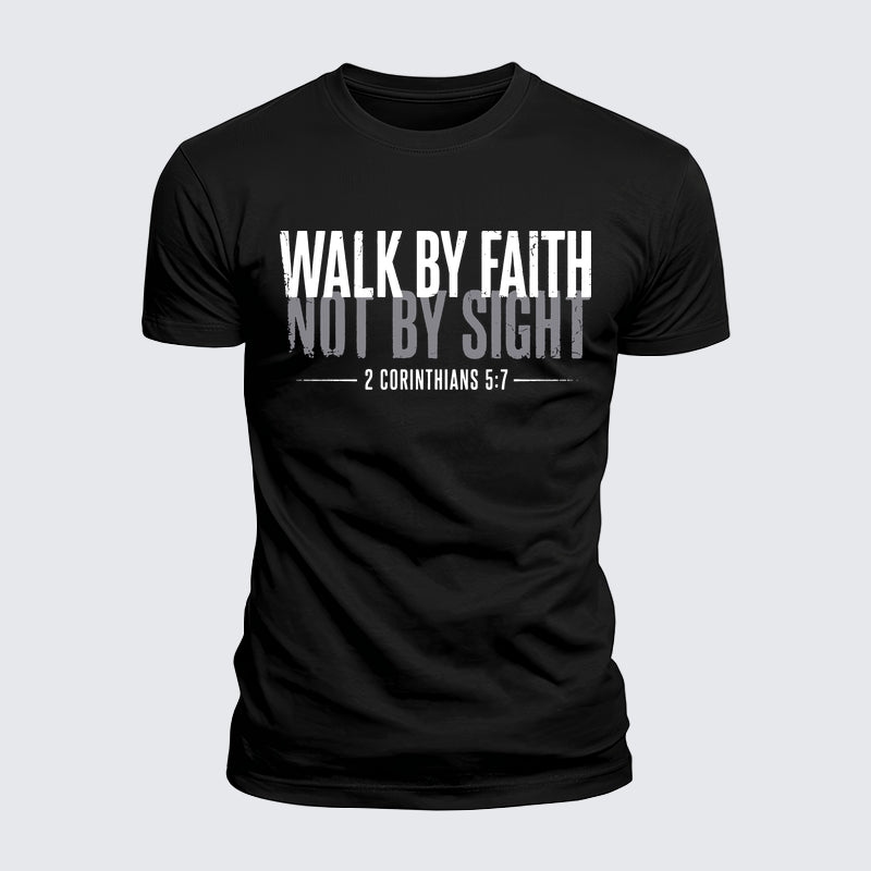 Luxe Mercerized Cotton Tee - Walk By Faith Not By Sight 2 Corinthians 5:7