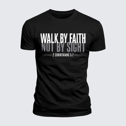 Luxe Mercerized Cotton Tee - Walk By Faith Not By Sight 2 Corinthians 5:7