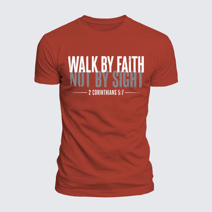 Luxe Mercerized Cotton Tee - Walk By Faith Not By Sight 2 Corinthians 5:7