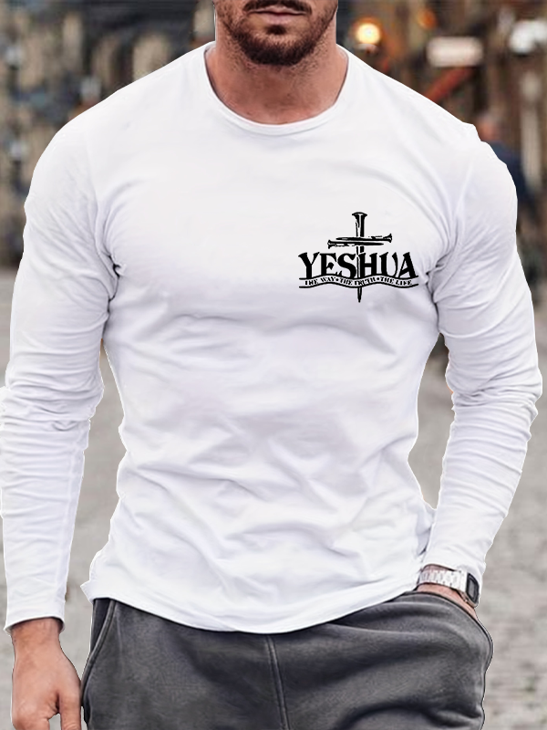 Yeshua the way the truth the life  Cotton Long Sleeve T-Shirt