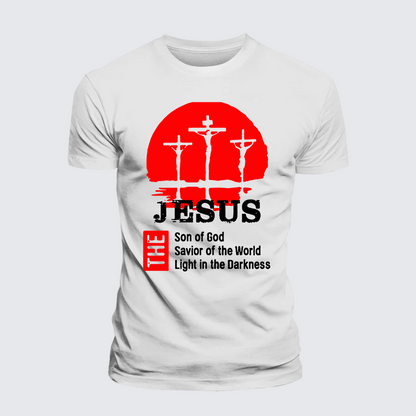 Luxe Mercerized Cotton Tee - Jesus The Son Of God The Savior Of The World The Light In The Darkness