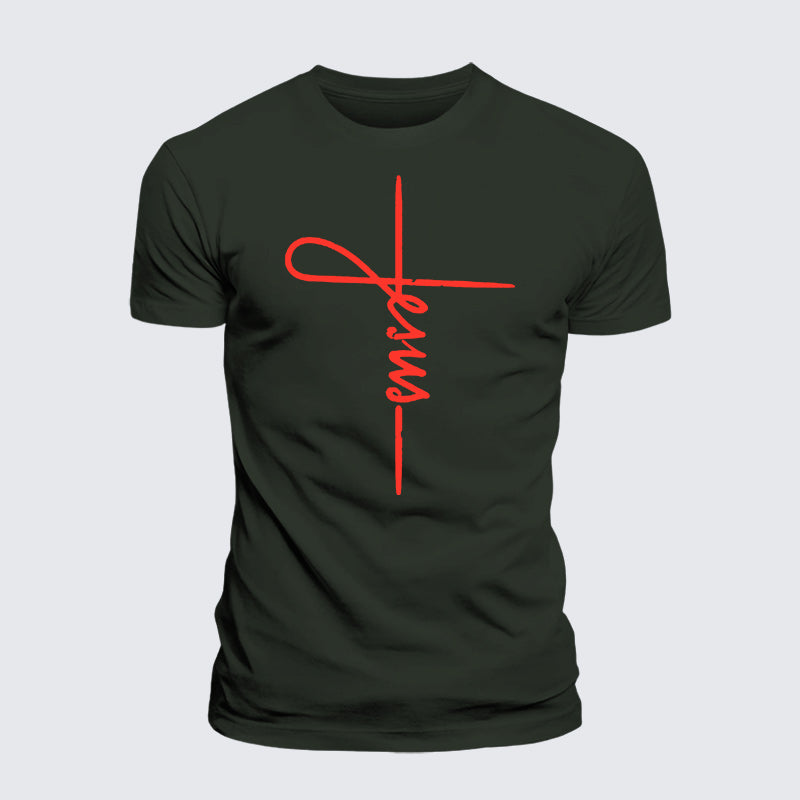 Luxe Mercerized Cotton Tee - Jesus Cross