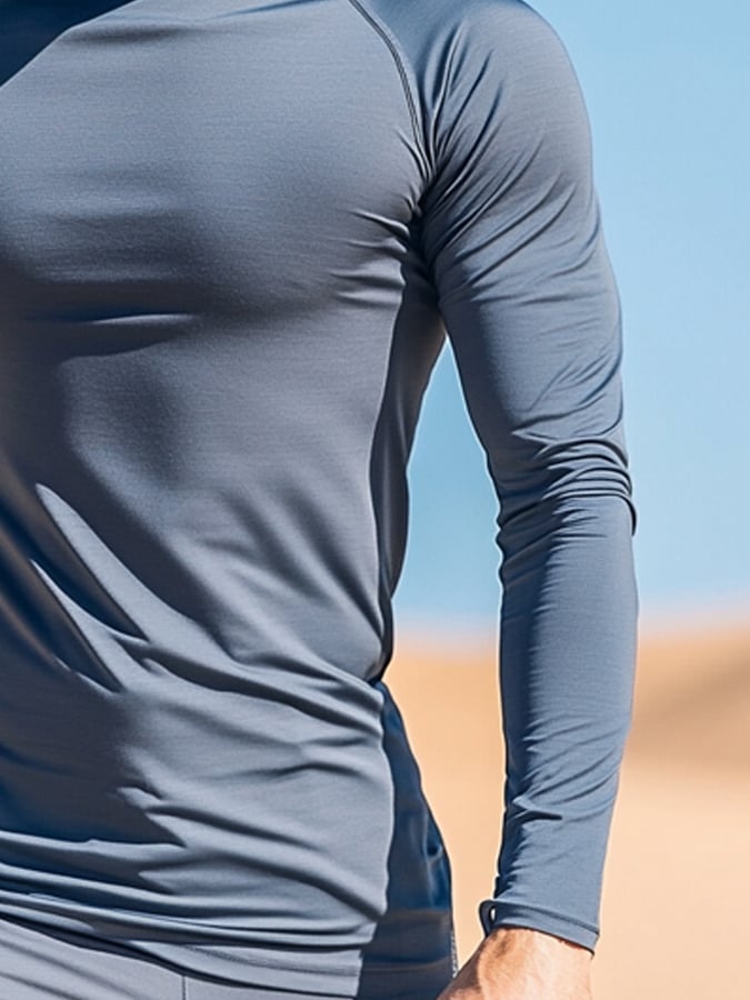 Men's Outdoor Sun Protection Breathable Cool Hooded Sun Protection Long Sleeve Top