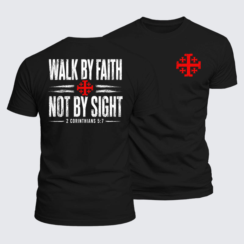Luxe Mercerized Cotton Tee - Walk By Faith Not By Sight 2 Corinthians 5:7