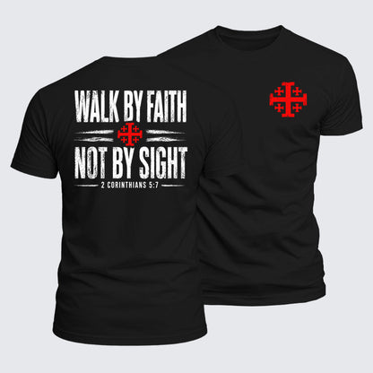 Luxe Mercerized Cotton Tee - Walk By Faith Not By Sight 2 Corinthians 5:7