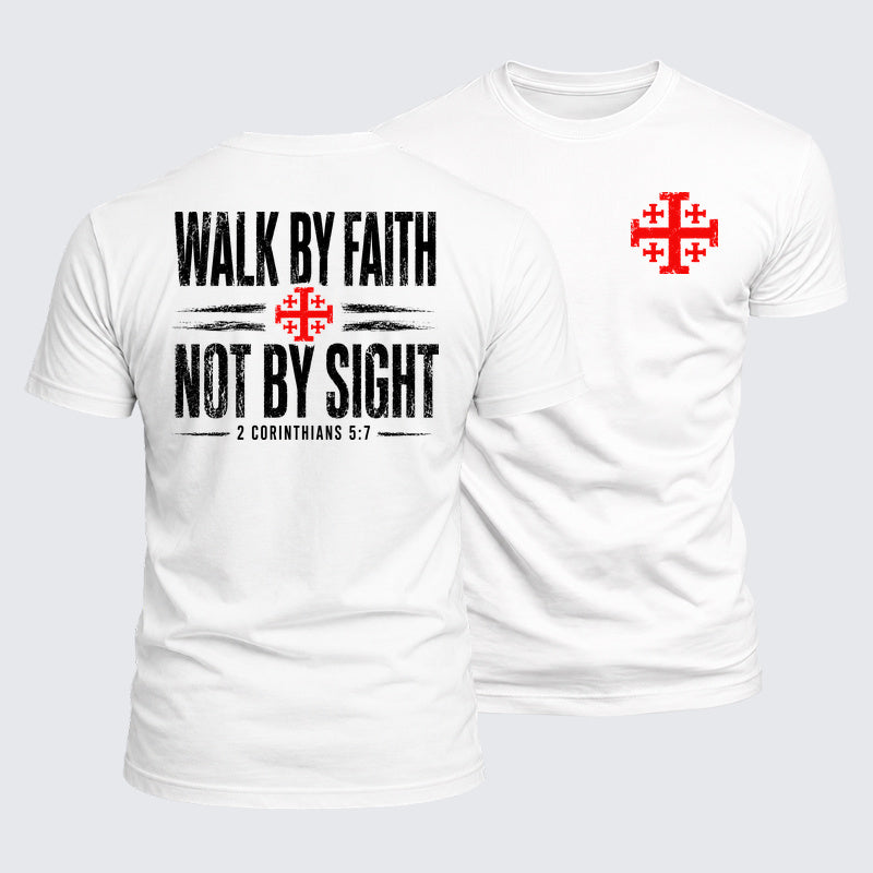 Luxe Mercerized Cotton Tee - Walk By Faith Not By Sight 2 Corinthians 5:7